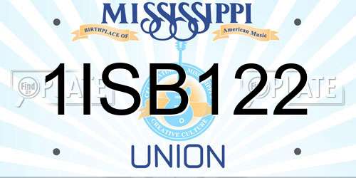 1ISB122 Mississippi License Plate