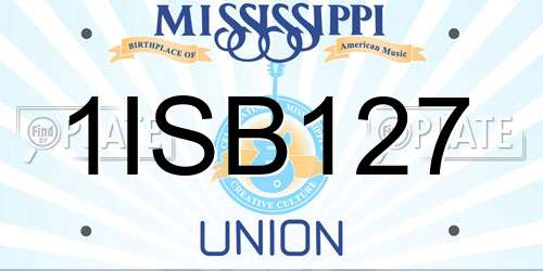 1ISB127 Mississippi License Plate
