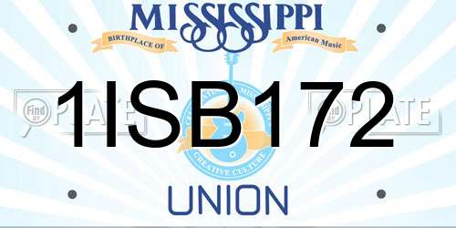 1ISB172 Mississippi License Plate