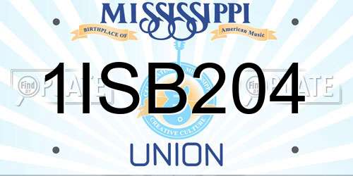 1ISB204 Mississippi License Plate