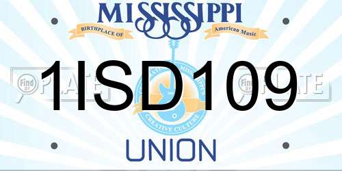 1ISD109 Mississippi License Plate