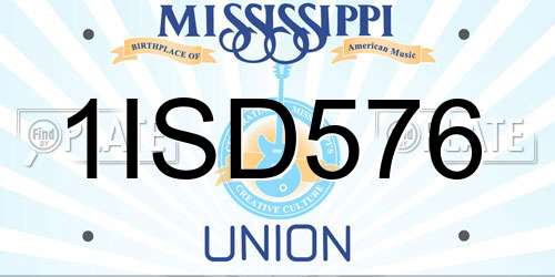 1ISD576 Mississippi License Plate