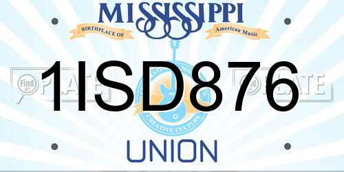 1ISD876 Mississippi License Plate