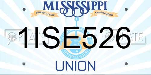 1ISE526 Mississippi License Plate