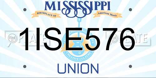 1ISE576 Mississippi License Plate
