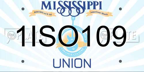 1ISO109 Mississippi License Plate