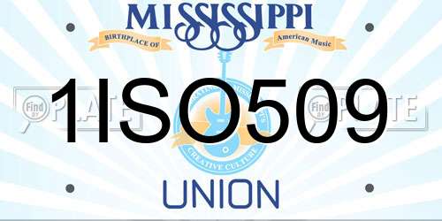 1ISO509 Mississippi License Plate
