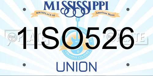 1ISO526 Mississippi License Plate