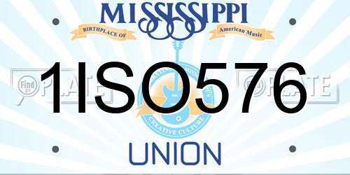1ISO576 Mississippi License Plate