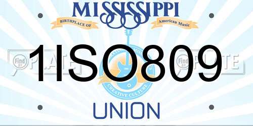 1ISO809 Mississippi License Plate