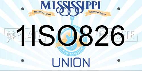 1ISO826 Mississippi License Plate