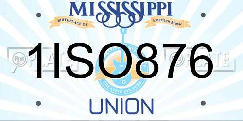 1ISO876 Mississippi License Plate