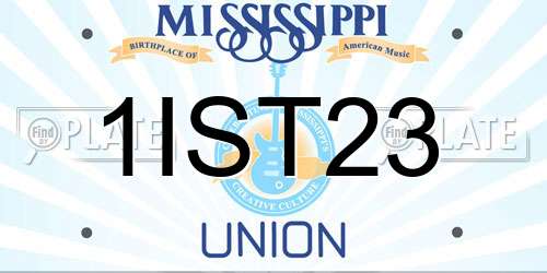 1IST23 Mississippi License Plate