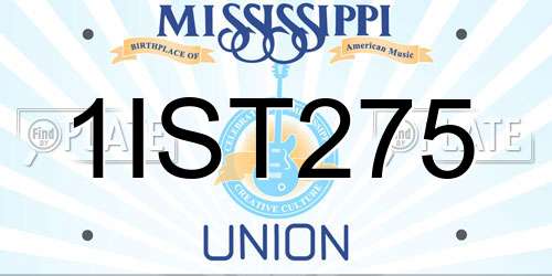 1IST275 Mississippi License Plate