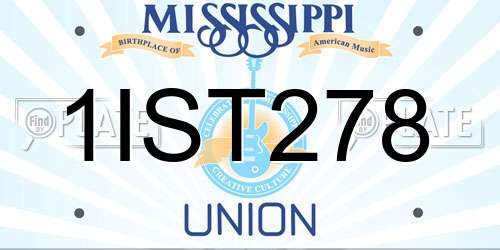1IST278 Mississippi License Plate