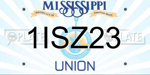 1ISZ23 Mississippi License Plate