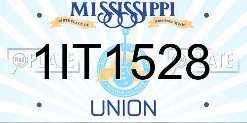 1IT1528 Mississippi License Plate