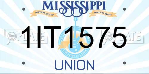 1IT1575 Mississippi License Plate