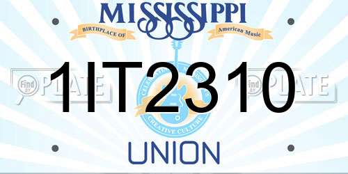 1IT2310 Mississippi License Plate
