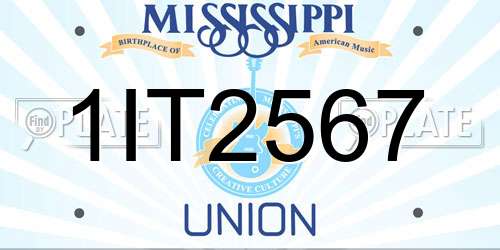 1IT2567 Mississippi License Plate