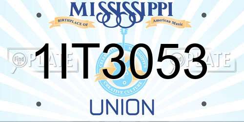 1IT3053 Mississippi License Plate