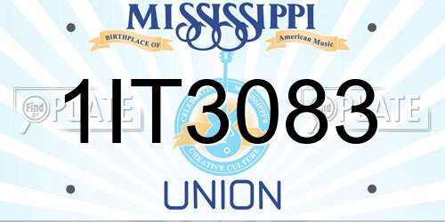 1IT3083 Mississippi License Plate
