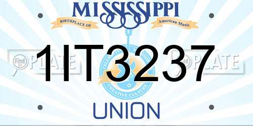 1IT3237 Mississippi License Plate