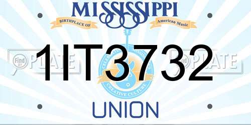 1IT3732 Mississippi License Plate