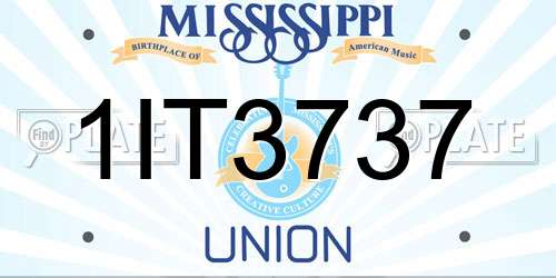 1IT3737 Mississippi License Plate