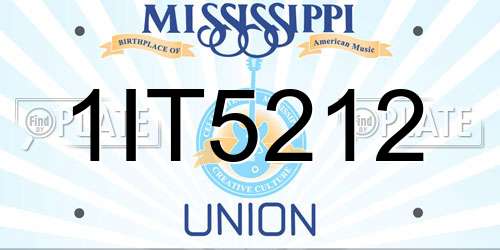 1IT5212 Mississippi License Plate
