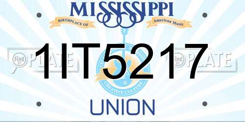 1IT5217 Mississippi License Plate