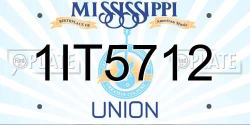1IT5712 Mississippi License Plate