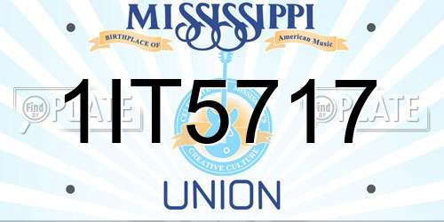 1IT5717 Mississippi License Plate