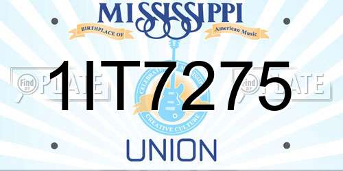 1IT7275 Mississippi License Plate