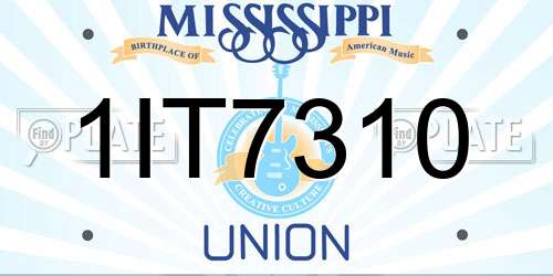 1IT7310 Mississippi License Plate