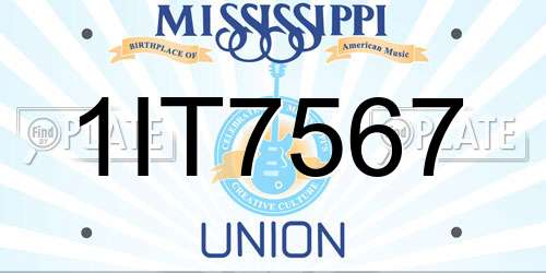 1IT7567 Mississippi License Plate
