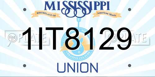 1IT8129 Mississippi License Plate