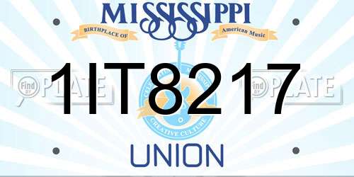 1IT8217 Mississippi License Plate
