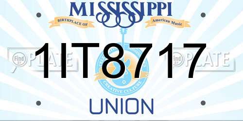 1IT8717 Mississippi License Plate