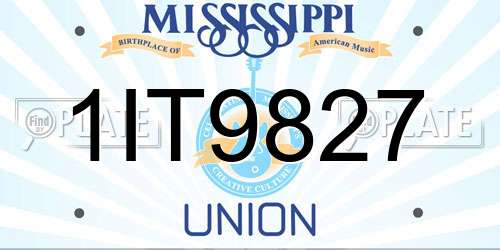 1IT9827 Mississippi License Plate