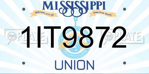 1IT9872 Mississippi License Plate