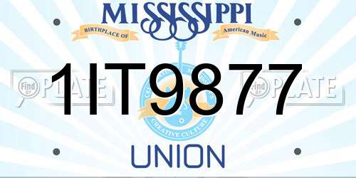 1IT9877 Mississippi License Plate