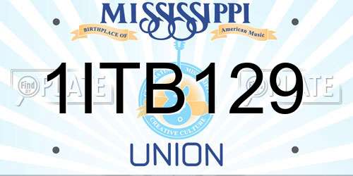 1ITB129 Mississippi License Plate