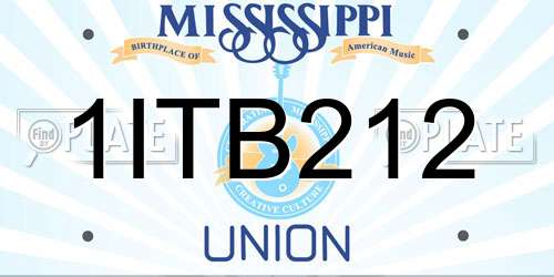 1ITB212 Mississippi License Plate