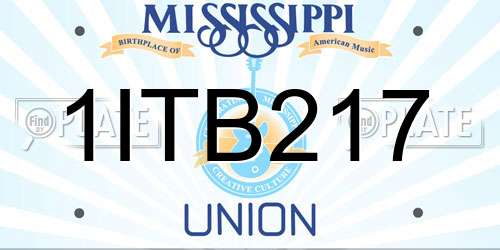 1ITB217 Mississippi License Plate