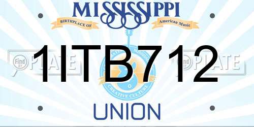 1ITB712 Mississippi License Plate