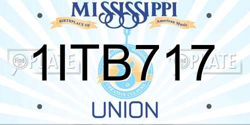 1ITB717 Mississippi License Plate