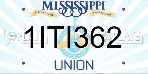 1ITI362 Mississippi License Plate