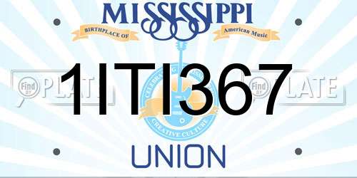 1ITI367 Mississippi License Plate