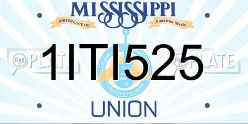 1ITI525 Mississippi License Plate